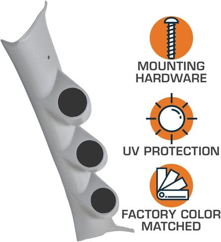 Glowshift Gray Triple Plual Gauge Pod متوافق مع Subaru Impreza Wrx STI 2008-2014 - مقاييس ألوان المصنع - بديل كامل - ABS Plastic - Mounts (3) 2-1/16 "(52 مم) مقاييس in Kuwait