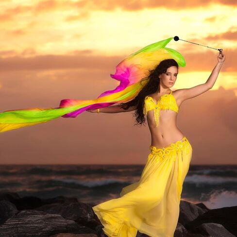 PATIKIL Dance Silk Veil Poi, Women Belly Dance with Streamer Throw Ball in Saudi Arabia