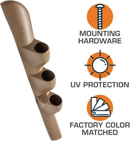 Glowshift Tan Triple Pillar Gauge Pod متوافق مع Dodge Ram Cummins 1500 2500 3500 1998-2002 - A -Pillar Speaker Cutout - Color Factory Mounts - Mounts (3) 2-1/16 "(52 مم) مقاييس in Saudi Arabia