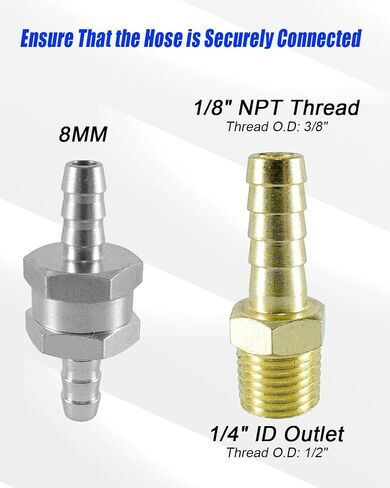 Universal 12" Marine Fuel Tank Pickup Tube with 0.31-inch/8mm Check Valve and Strainer Replace 7-0948, Fit for Standard Universal Boat, Polyethylene Fuel Tube with Brass Barb Connector in Saudi Arabia