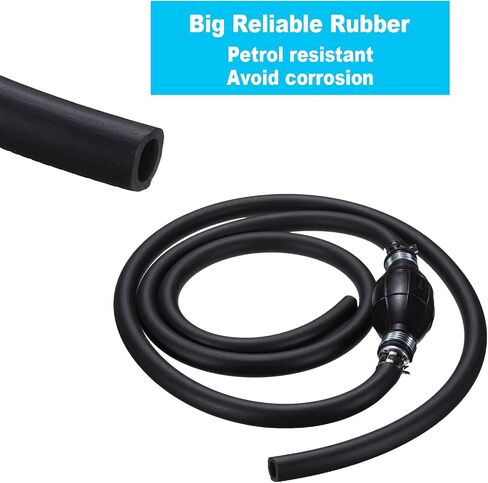 5/16" 8mm Fuel Line Assembly 6FT, Marine Fuel Hose with Primer Bulb & Steel Hose Clamps for Outboard Boat Motor RVs Tractors Caravans, Universal Primer Hand Pump Bulb with Tube in Saudi Arabia