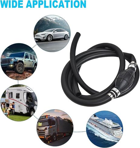 5/16" 8mm Fuel Line Assembly 6FT, Marine Fuel Hose with Primer Bulb & Steel Hose Clamps for Outboard Boat Motor RVs Tractors Caravans, Universal Primer Hand Pump Bulb with Tube in Saudi Arabia