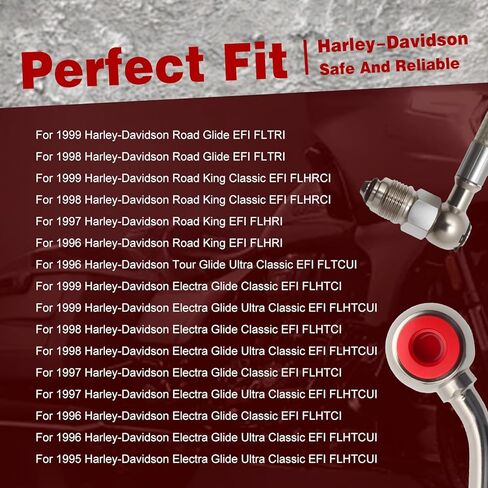 خطوط حقن الوقود متوافقة مع Harley-Davidson Electra Glide ، Road King 1996-1999 ، استبدال HDFL005 ، HDFL-005 in Kuwait