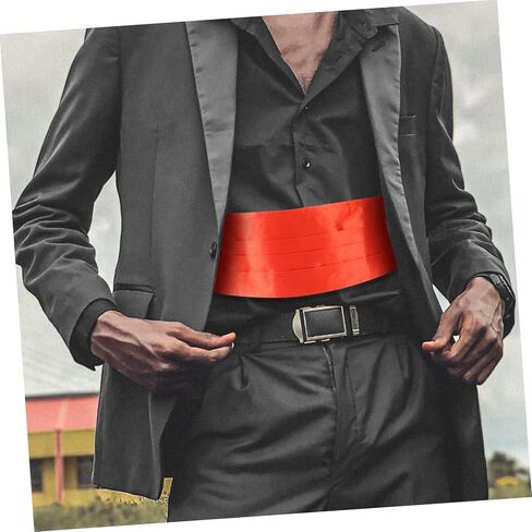 Men's Red Satin Cummerbund Set Pre-Tied Bow Tie and Pocket Square for Formal Events 3-Piece Accessories in Saudi Arabia