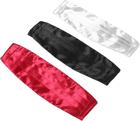 VALICLUD 3pcs Stylish Cummerbund: Adjustable Waistband For Tuxedo - Tea Party Men Suit Cummerbund Accessory - Waistband Accessory in Saudi Arabia