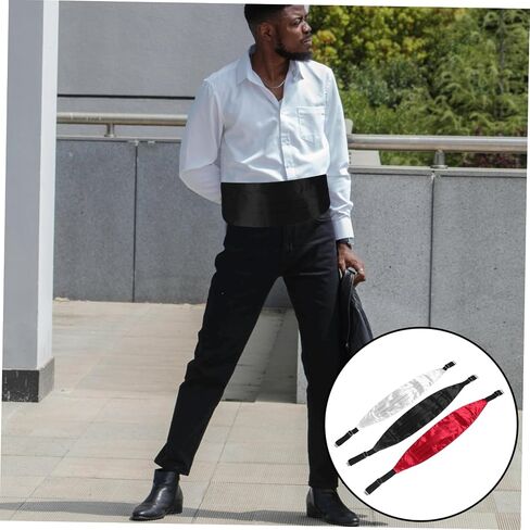 VALICLUD 3pcs Stylish Cummerbund: Adjustable Waistband For Tuxedo - Tea Party Men Suit Cummerbund Accessory - Waistband Accessory in Saudi Arabia