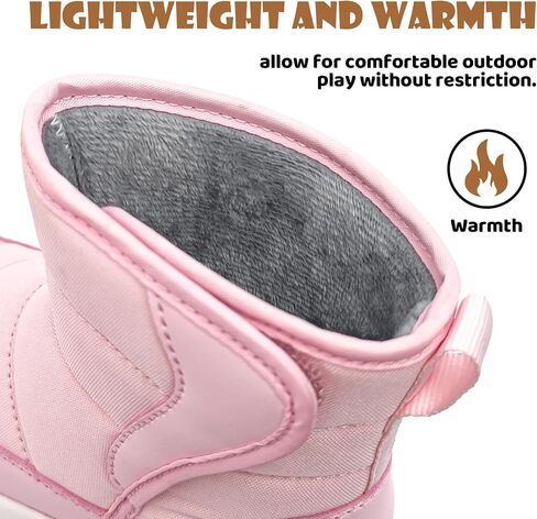 Umerigo Toddler Snow Boots Kids Girls Boys Winter Lightweight Waterproof Warm Fur Lined Boots for Toddler Little Kids in Saudi Arabia