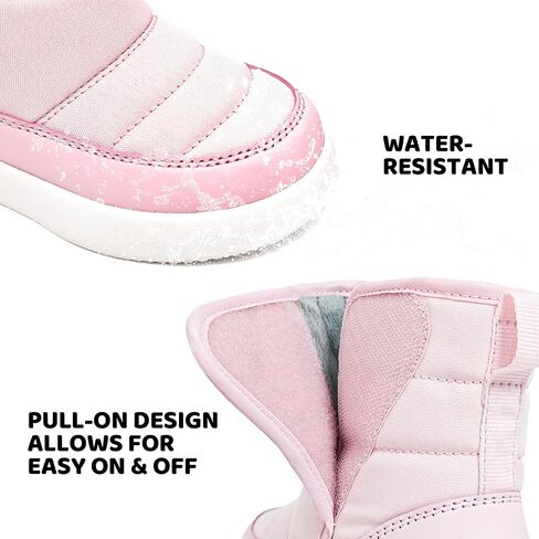 Umerigo Toddler Snow Boots Kids Girls Boys Winter Lightweight Waterproof Warm Fur Lined Boots for Toddler Little Kids in Saudi Arabia