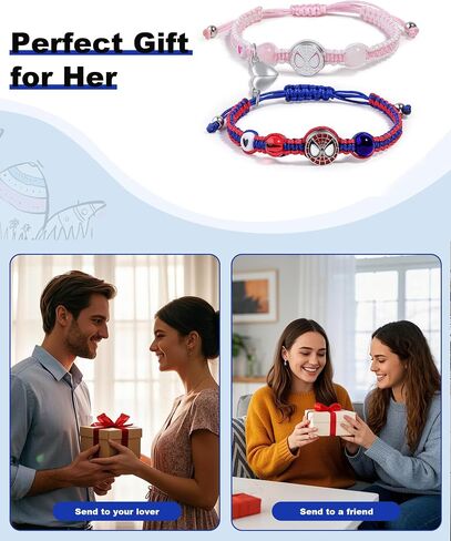 Spider Friendship Bracelets for 2 Matching Bracelets for Couples Best Friends Matching Spider Brace-lets for BFF Birthday Jewelry Valentine Day Gifts for Bestie GF BF in Saudi Arabia