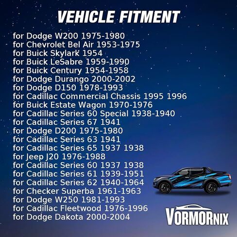 مجموعة أسطوانة بطولة بطولة بطولة بطولة بطولة شيفروليه بيل إير 1953 1954 1955 1956 1957 1958 1959-1975 ل Dodge Durango ، RAM 1500 ، 3500 1994-2002 لبيك Century 1954-1958 1 x in Saudi Arabia