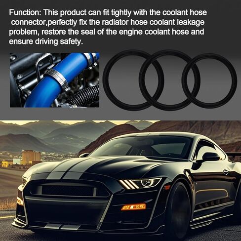 3pcs 926-881 Coolant Tee and Radiator Hose O-Ring Kit, Coolant Hose O Ring Replacement Set Radiator Repair Kit Compatible with Various Lincoln Models(Black) in Saudi Arabia