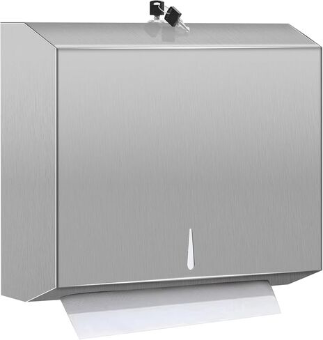Comercial Paper Towel Dispenser Wall Mount, Stainless Steel Hand Towel Dispenser with Lock, Trifold/C Fold Paper Towel Holder for Bathroom Kitchen Office Public Places, Large Capacity Tissue Holder in Saudi Arabia