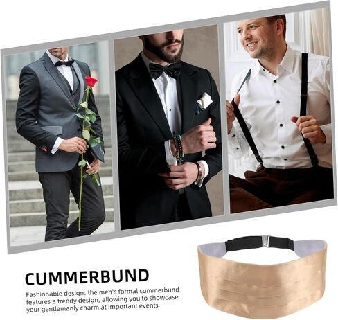 Adjustable Men Cummerbund Prestyled for Formal Wear Satin Waistband for Tuxedos Wedding Accessories in Saudi Arabia