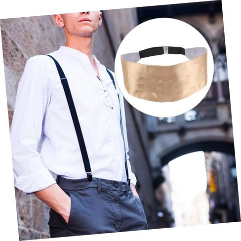 Adjustable Men Cummerbund Prestyled for Formal Wear Satin Waistband for Tuxedos Wedding Accessories in Saudi Arabia