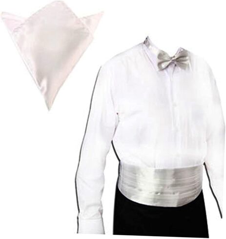 3Pcs Men's Satin Bow Tie Cummerbund Handkerchief Elegant Accessories for Formal Occasions Includes Pocket in Saudi Arabia