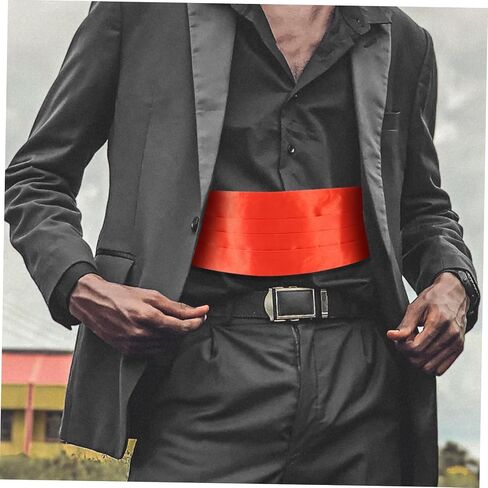PartyKindom 3pcs Men's Satin Bow Tie Cummerbund Handkerchief Set Red Bow Tie for Men Formal in Saudi Arabia