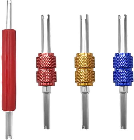 4PCS A/C Valve Core Removal Tool Set, Universal R134A R12 R22 R32 R410A HVAC Air Conditioner Schrader Tire Valve Stem Core Remover Tools, Dual Head Car AC Repair Tool Kit in Saudi Arabia