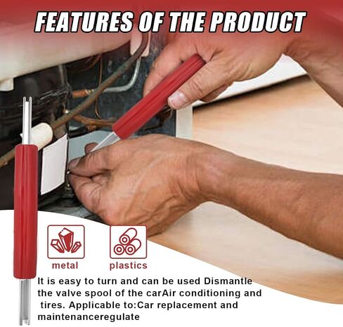 4PCS A/C Valve Core Removal Tool Set, Universal R134A R12 R22 R32 R410A HVAC Air Conditioner Schrader Tire Valve Stem Core Remover Tools, Dual Head Car AC Repair Tool Kit in Saudi Arabia