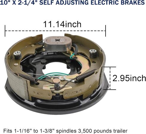 Trailer Axle Brake Kit 5 on 5" B.C. Brake Drum with 10" x 2-1/4" Self-Adjusting Electric Brakes for 3500 lb Axles Replacement for 10" Brake Hub Drum Assembly in Saudi Arabia