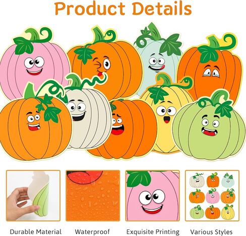Ceiba Tree 54Pcs Pumpkin Cutouts Fall Pumpkin Paper Cut-Outs Bulletin Board Decoration for Autumn Thanksgiving Halloween Party Supplies School Classroom Wall Decor in Saudi Arabia