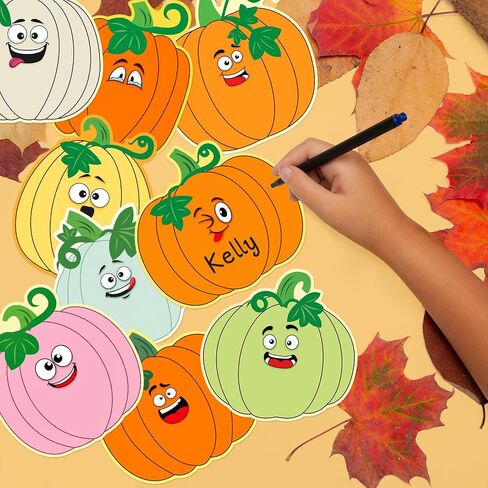 Ceiba Tree 54Pcs Pumpkin Cutouts Fall Pumpkin Paper Cut-Outs Bulletin Board Decoration for Autumn Thanksgiving Halloween Party Supplies School Classroom Wall Decor in Saudi Arabia