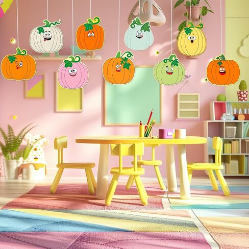 Ceiba Tree 54Pcs Pumpkin Cutouts Fall Pumpkin Paper Cut-Outs Bulletin Board Decoration for Autumn Thanksgiving Halloween Party Supplies School Classroom Wall Decor in Saudi Arabia