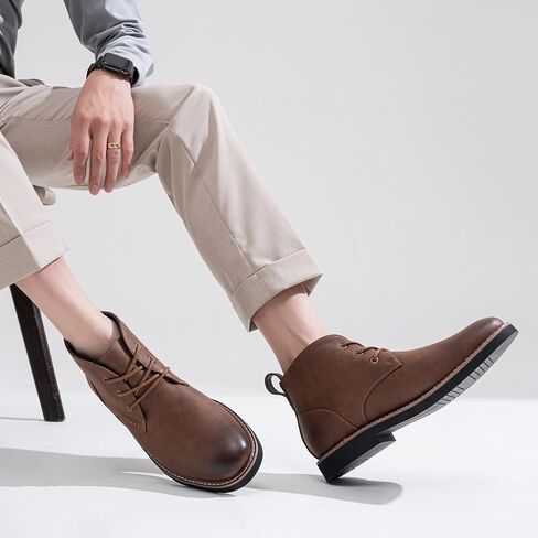 Vostey Men's Chukka Boots الكلاسيكية أحذية الكاحل غير الرسمية للرجال لباس أحذية الدانتيل in Kuwait