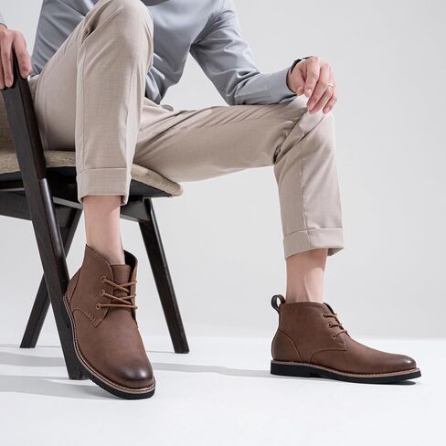 Vostey Men's Chukka Boots الكلاسيكية أحذية الكاحل غير الرسمية للرجال لباس أحذية الدانتيل in Kuwait