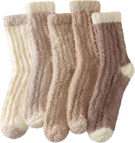 Clothclose Fuzzy Socks For Women, Womens Fuzzy Slipper Sock Super Soft Microfiber Fluffy Cozy Winter Warm Fluffy Crew Socks in Kuwait