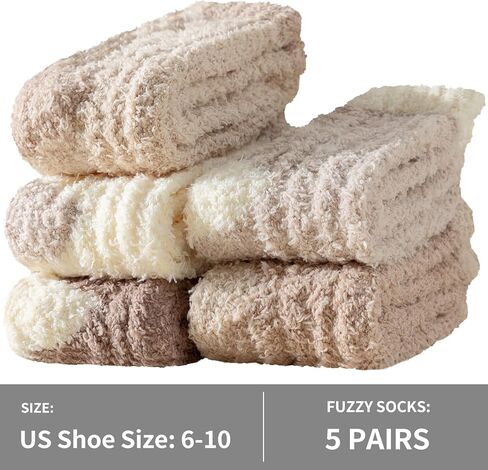 Clothclose Fuzzy Socks For Women, Womens Fuzzy Slipper Sock Super Soft Microfiber Fluffy Cozy Winter Warm Fluffy Crew Socks in Kuwait