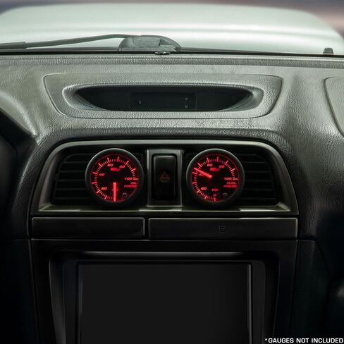 Glowshift 2x أسود المجلد المجلس المجلس الهوائي المتوافق مع Subaru Impreza WRX STI 2002-2004 - ABS البلاستيك - يتصاعد (2) 2-1/16 "(52 مم) إلى مجموعة تنفيس الهواء الأمامية اليسرى واليمنى. in Saudi Arabia