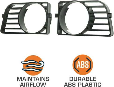 Glowshift 2x أسود المجلد المجلس المجلس الهوائي المتوافق مع Subaru Impreza WRX STI 2002-2004 - ABS البلاستيك - يتصاعد (2) 2-1/16 "(52 مم) إلى مجموعة تنفيس الهواء الأمامية اليسرى واليمنى. in Saudi Arabia