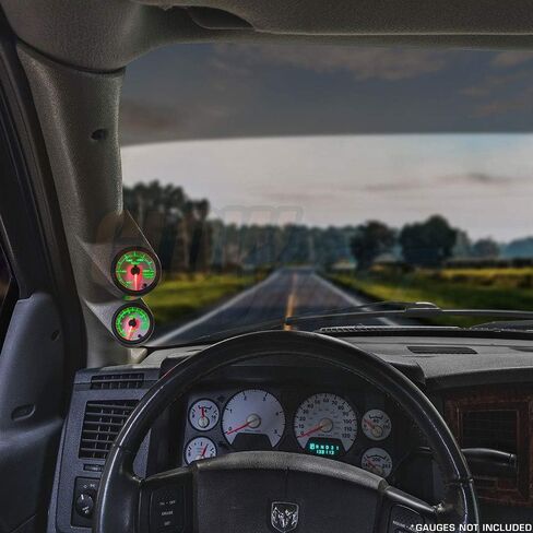 GlowShift Taupe Full Size Dual Pillar Gauge Pod Compatible with Dodge Ram Cummins 1500 2500 3500 2003-2009 - Factory Color Matched - UV Protected - Mounts (2) 2-1/16" (52mm) Gauges in Saudi Arabia