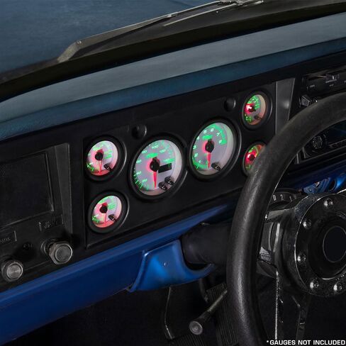 GlowShift 6 Gauge Cluster Dashboard Panel Pod Fits Ford F-100 F-150 F-Series Dentside Truck 1973-1979 - Direct Fit Factory Replacement - Mounts (2) 3-3/8" & (4) 2-1/16" Gauges - Green Turn Signals in Saudi Arabia
