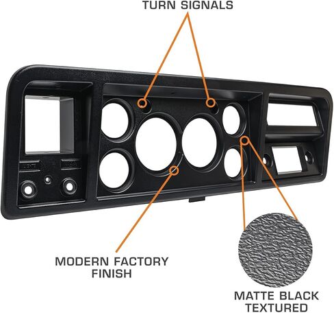 GlowShift 6 Gauge Cluster Dashboard Panel Pod Fits Ford F-100 F-150 F-Series Dentside Truck 1973-1979 - Direct Fit Factory Replacement - Mounts (2) 3-3/8" & (4) 2-1/16" Gauges - Green Turn Signals in Saudi Arabia