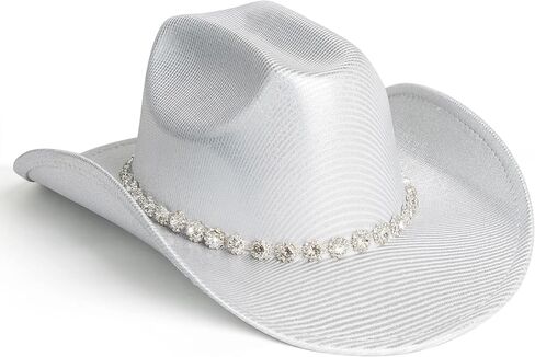 Lisianthus Sparkly Rhinestone Cowboy Hat للنساء - Glitter Western Cowgirl Hats مع فرقة لامعة للحفلة in Kuwait