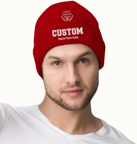 Bulk Custom Beanie Custom Beanie Hat for Men Women Personalized Knitted Hats with Photo Text in Saudi Arabia