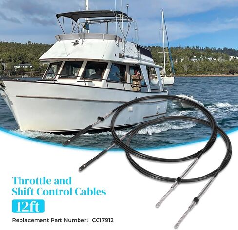2Pcs 9FT Outboard Engine Throttle and Shift Cables for Mercury GEN I Control Cables Throttle Cable 33c in Saudi Arabia