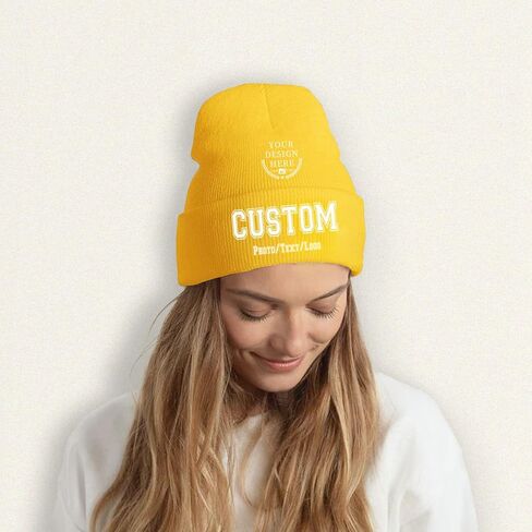 Bulk Custom Beanie Custom Beanie Hat for Men Women Personalized Knitted Hats with Photo Text in Saudi Arabia