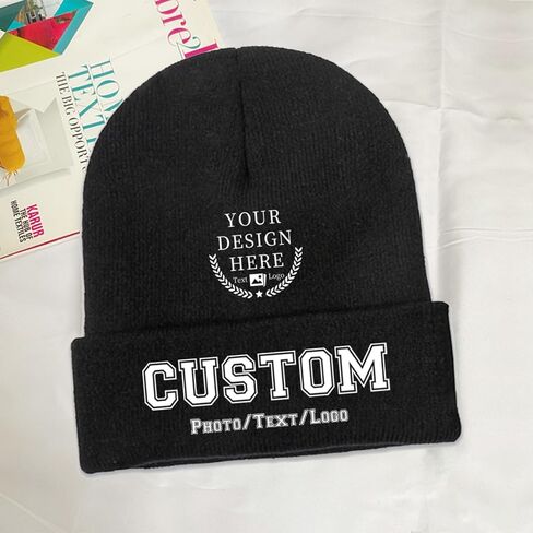 Bulk Custom Beanie Custom Beanie Hat for Men Women Personalized Knitted Hats with Photo Text in Saudi Arabia