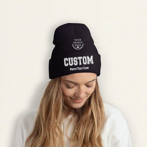 Bulk Custom Beanie Custom Beanie Hat for Men Women Personalized Knitted Hats with Photo Text in Saudi Arabia