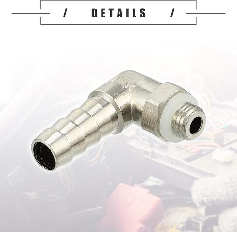 Motoforti Universal Car 90 Degree Brass Fitting Hose Adapter, Hose Fitting, 8mm 5/16" Barb to Male Metric M8x1, Durable, Brass, Silver Tone in Saudi Arabia
