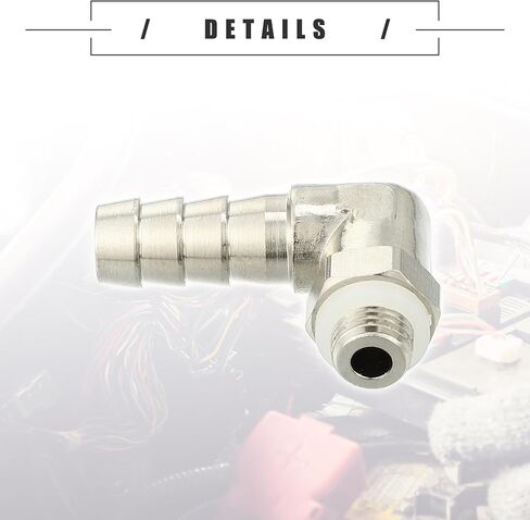 Motoforti Universal Car 90 Degree Brass Fitting Hose Adapter, Hose Fitting, 8mm 5/16" Barb to Male Metric M8x1, Durable, Brass, Silver Tone in Saudi Arabia