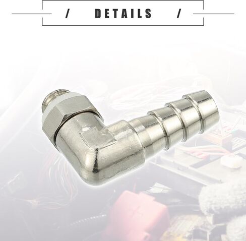 Motoforti Universal Car 90 Degree Brass Fitting Hose Adapter, Hose Fitting, 8mm 5/16" Barb to Male Metric M8x1, Durable, Brass, Silver Tone in Saudi Arabia