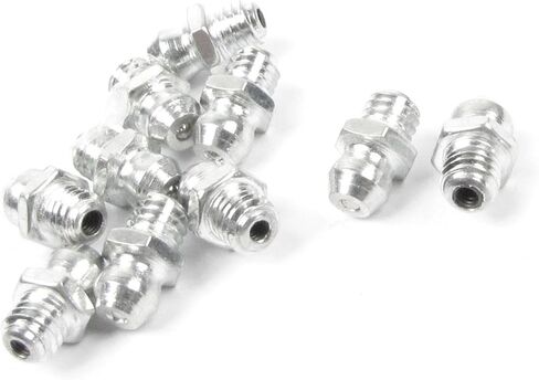10 PCS Silver Tone 6mm × 1mm ذكور خيط مستقيم الشحوم الحلمة Zerk فوهة قطع الغيار in Saudi Arabia