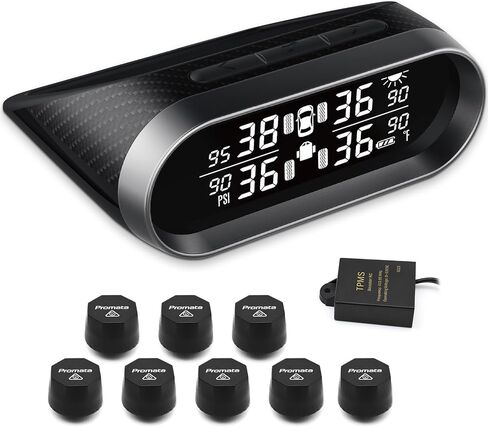 نظام مراقبة ضغط الإطارات PROMATA RV ، نمط ألياف الكربون RV TPMS مع 6 أجهزة استشعار ضغط الإطارات ، حماية العين شاشة LCD واضحة ، اكتشاف مقطورة ذكية لسيارة مقطورة السفر كرامة المنزل in Kuwait