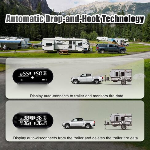 نظام مراقبة ضغط الإطارات PROMATA RV ، نمط ألياف الكربون RV TPMS مع 6 أجهزة استشعار ضغط الإطارات ، حماية العين شاشة LCD واضحة ، اكتشاف مقطورة ذكية لسيارة مقطورة السفر كرامة المنزل in Kuwait