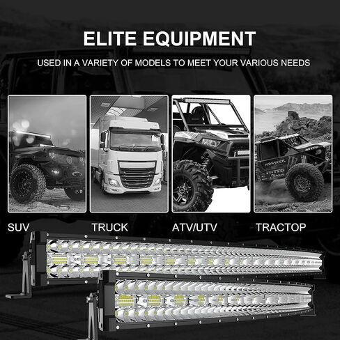Led Light Bar Kits 52 Inch 1122W+32 Inch 672W Curved Triple Row Spot Flood Combo Beam Light Bars+4Pcs 4Inch 60W Led Fog Lights W/Rocker Switch Wiring Harness for Jeep Trucks ATV UTV Boats in Saudi Arabia