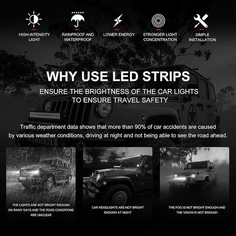 Led Light Bar Kits 52 Inch 1122W+32 Inch 672W Curved Triple Row Spot Flood Combo Beam Light Bars+4Pcs 4Inch 60W Led Fog Lights W/Rocker Switch Wiring Harness for Jeep Trucks ATV UTV Boats in Saudi Arabia