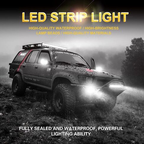 Led Light Bar Kits 52 Inch 1122W+32 Inch 672W Curved Triple Row Spot Flood Combo Beam Light Bars+4Pcs 4Inch 60W Led Fog Lights W/Rocker Switch Wiring Harness for Jeep Trucks ATV UTV Boats in Saudi Arabia